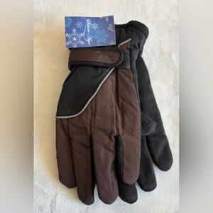 New Silver Age Men's Gloves Mittens Black and Brown Winter Fleece OS